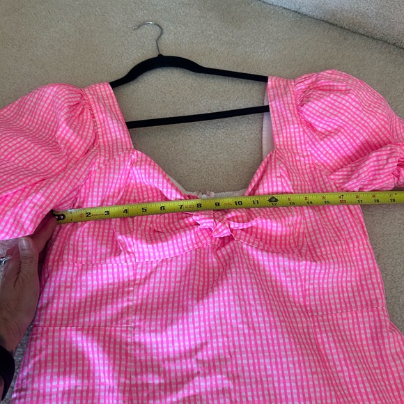 Lilly Pulitzer Nilany Lined Romper Dress Candy Hot Pink Gingham Size 14 EUC - Picture 5 of 8